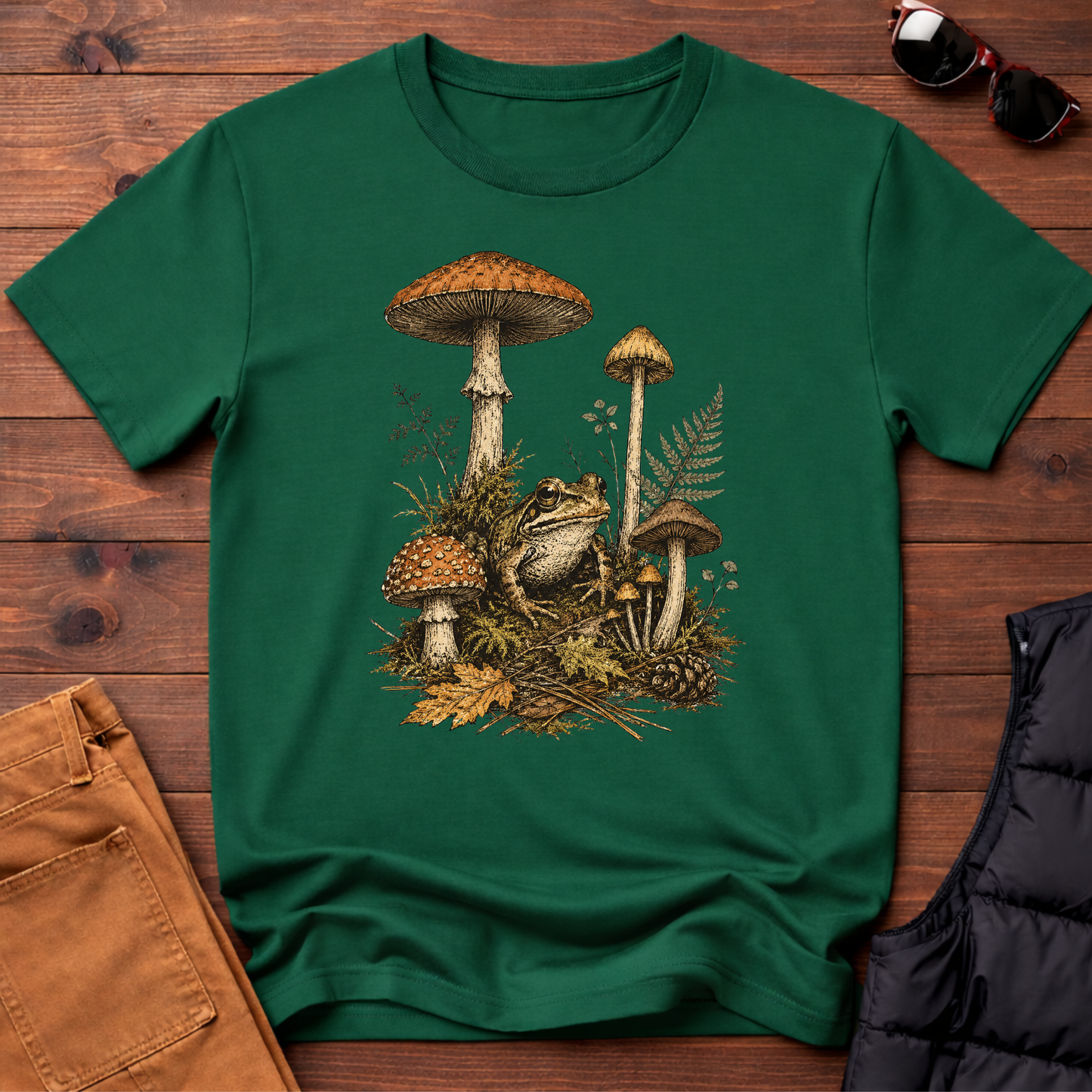 Woodland Frog & Mushroom T-Shirt