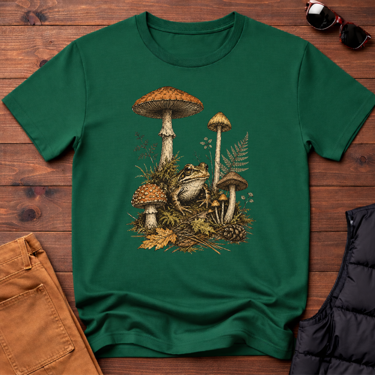 Woodland Frog & Mushroom T-Shirt