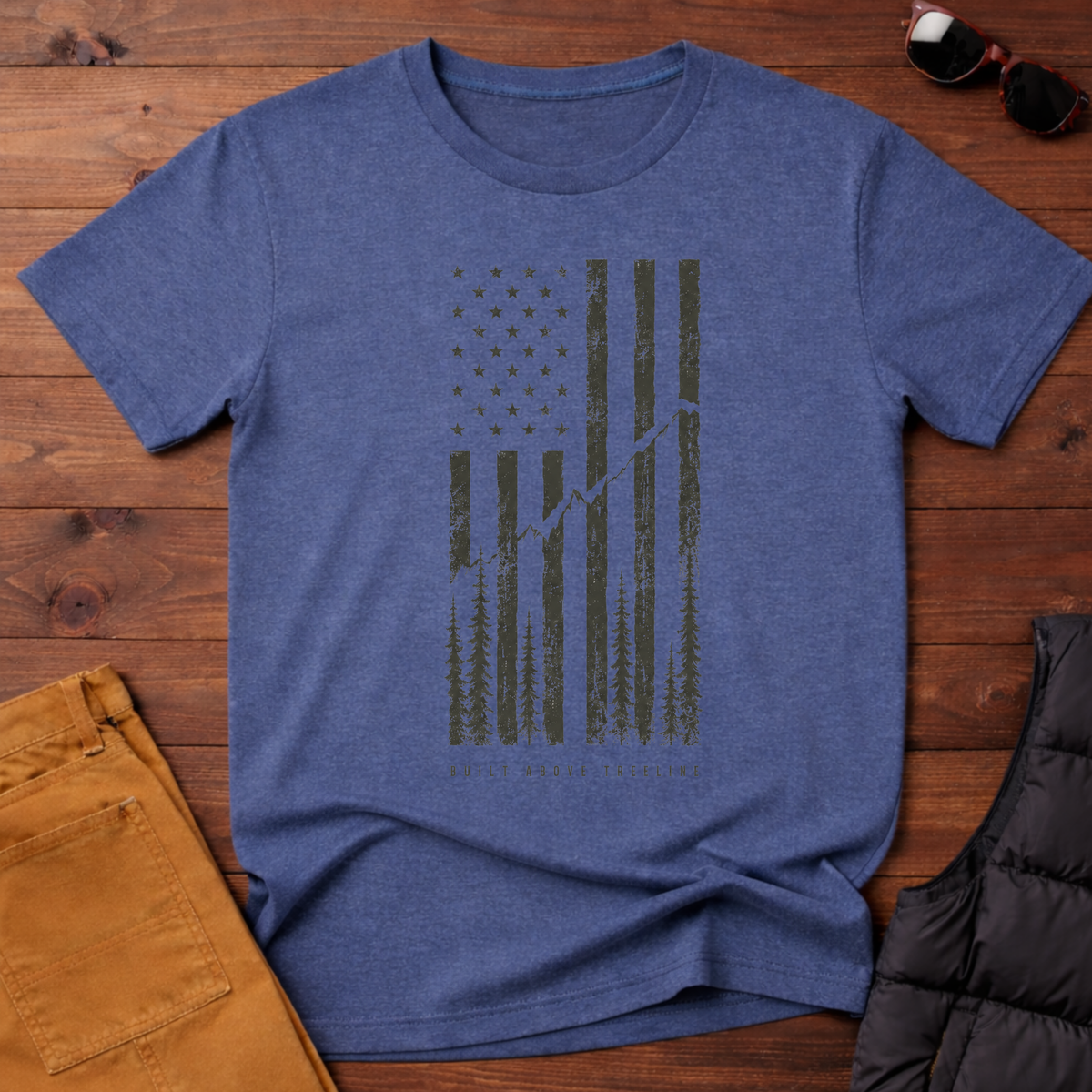 Flag Trail T-Shirt | Patriotic Hiking Tee