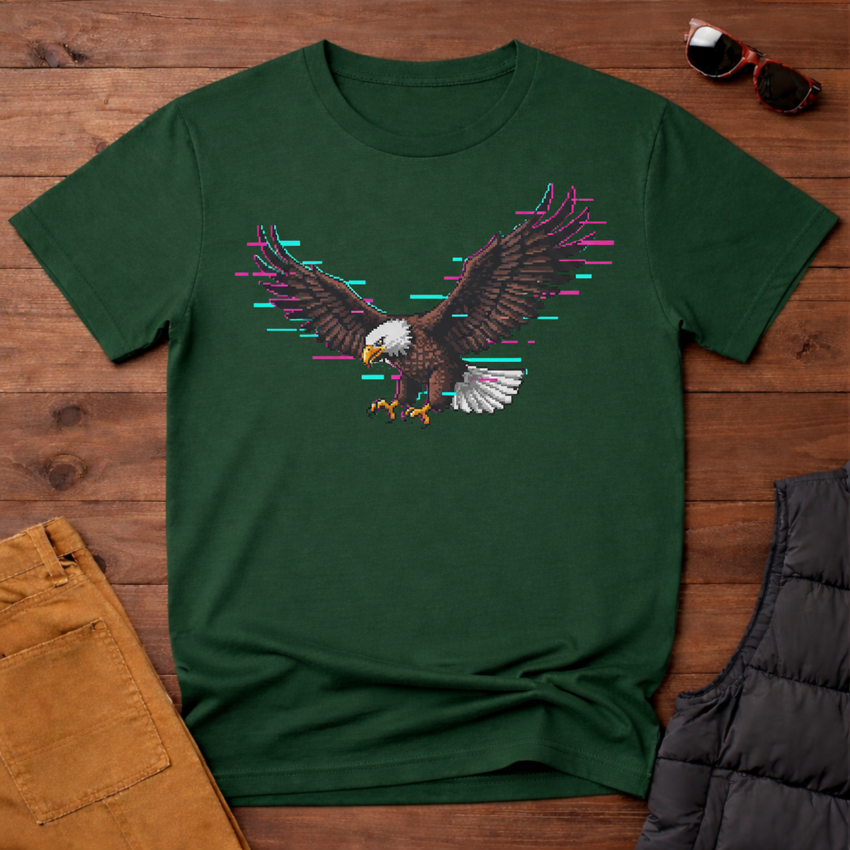 8-Bit Sky Level Eagle T-Shirt