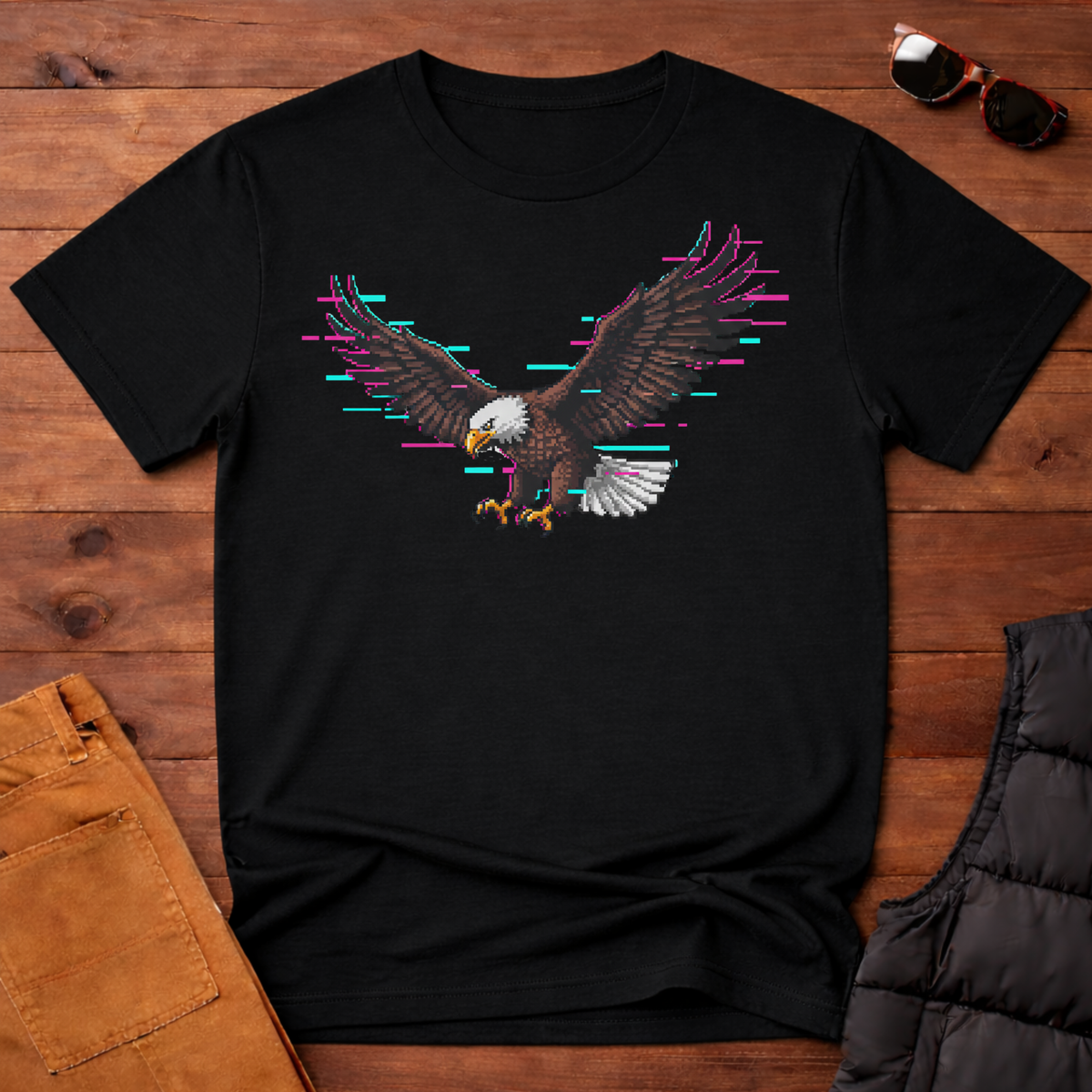 8-Bit Sky Level Eagle T-Shirt