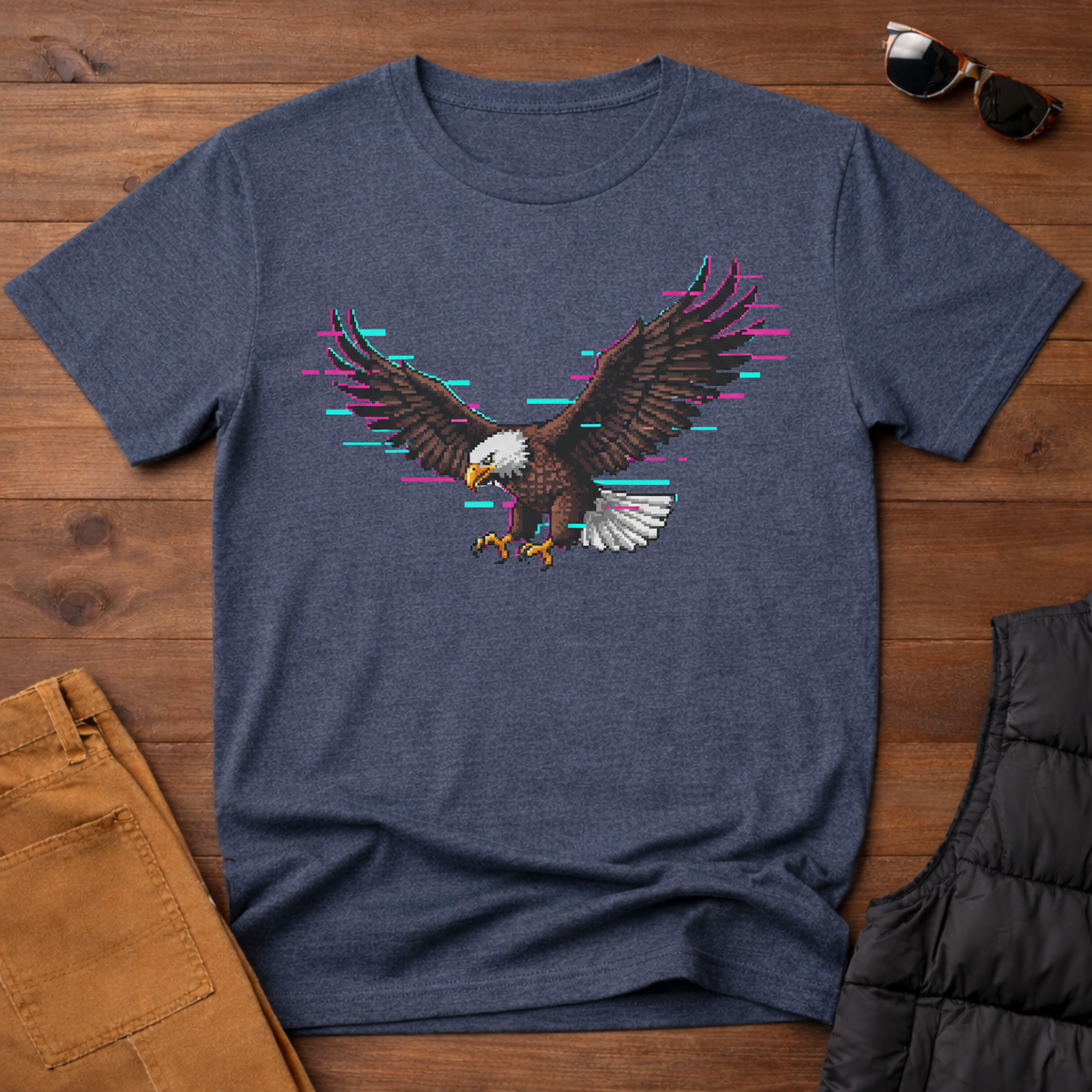 8-Bit Sky Level Eagle T-Shirt