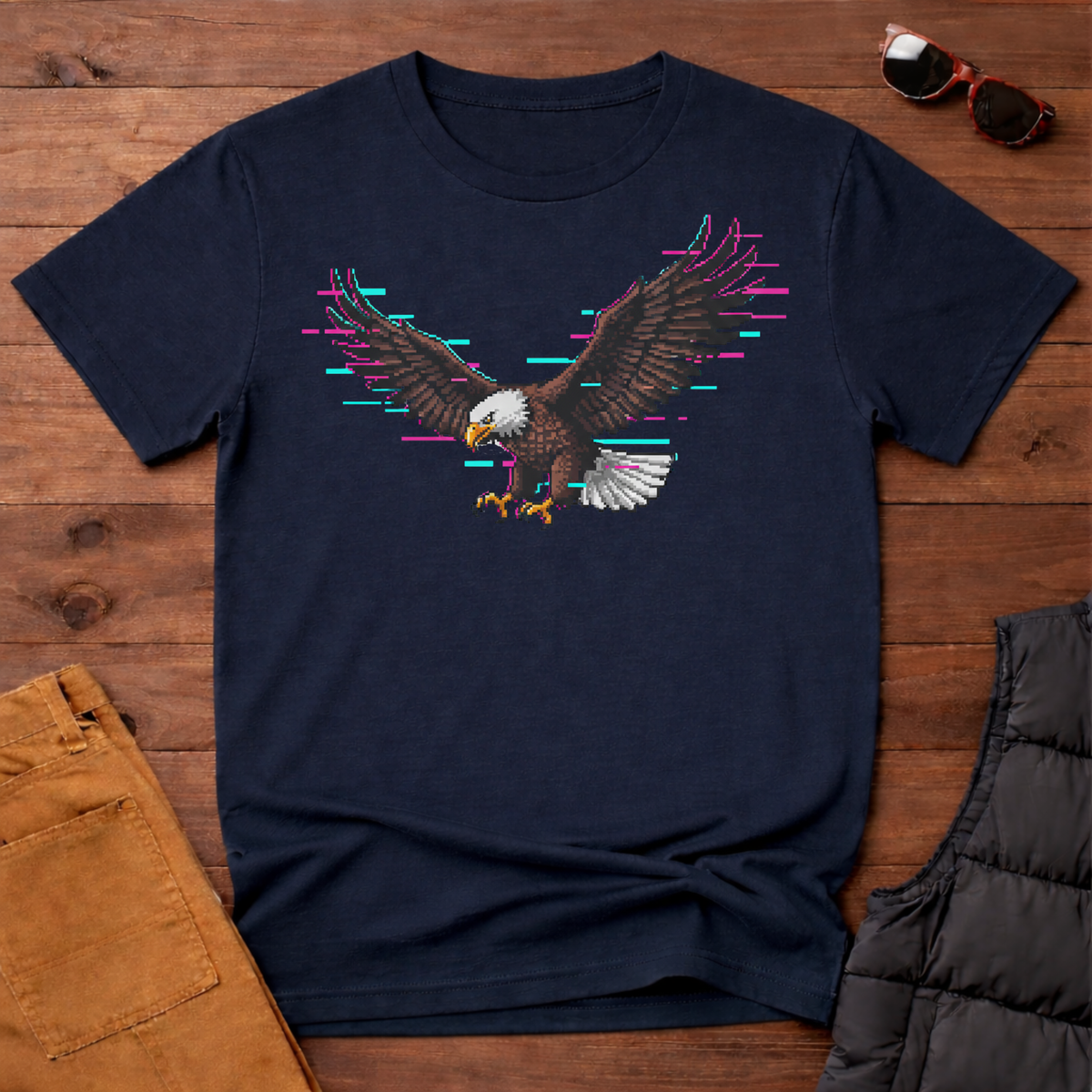 8-Bit Sky Level Eagle T-Shirt