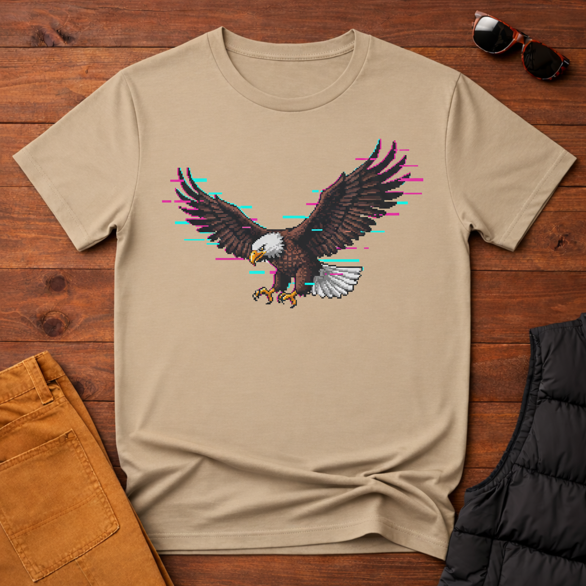 8-Bit Sky Level Eagle T-Shirt