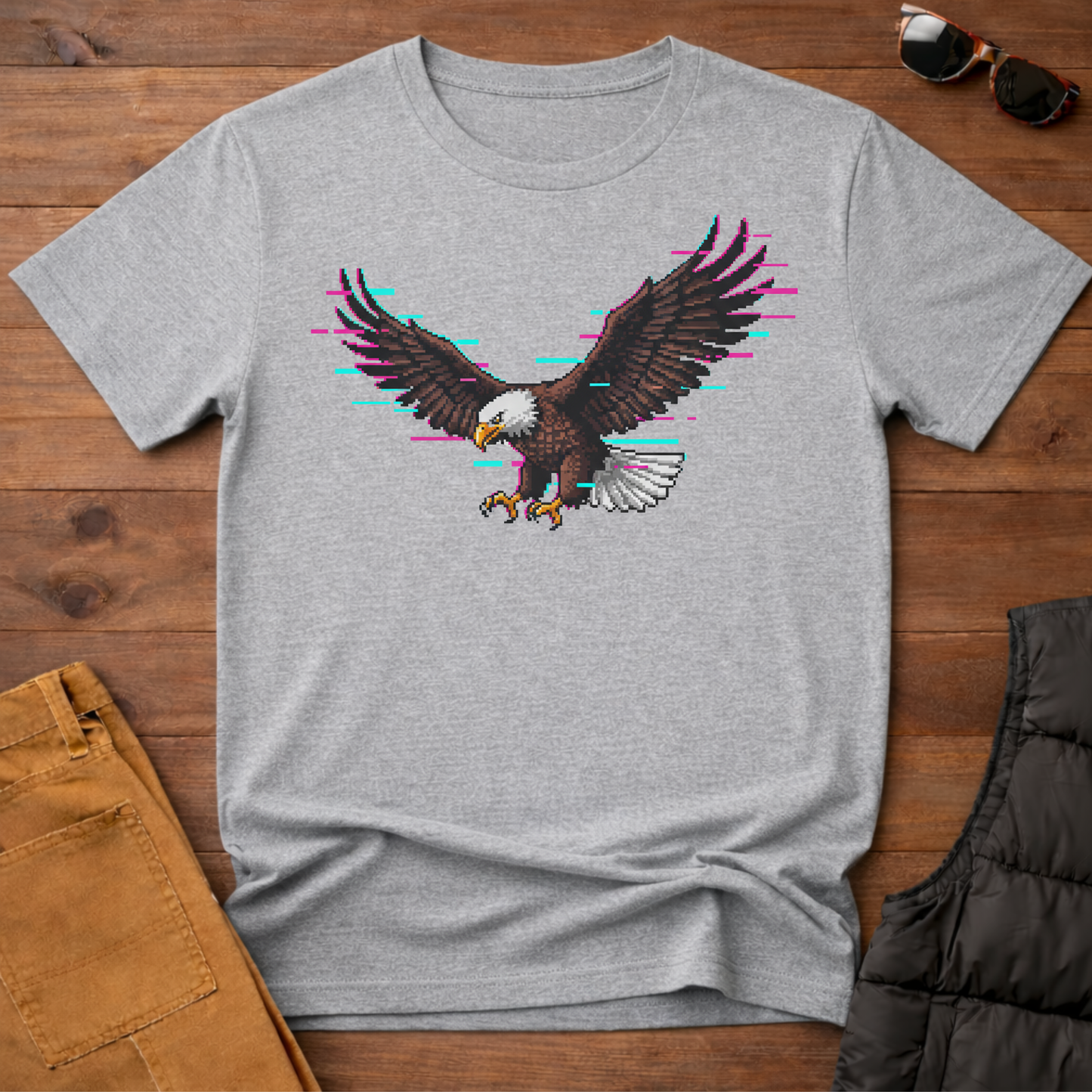8-Bit Sky Level Eagle T-Shirt | Yampa Roots