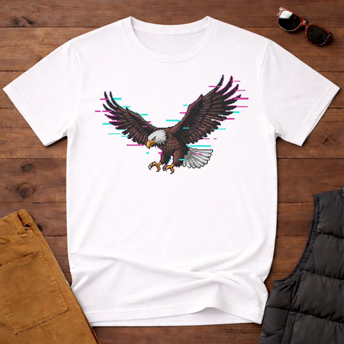 8-Bit Sky Level Eagle T-Shirt
