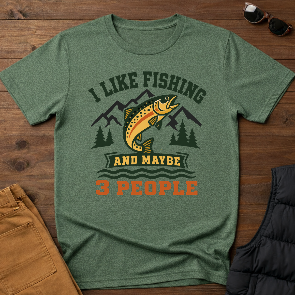I Like Fishing And Maybe 3 People T-Shirt