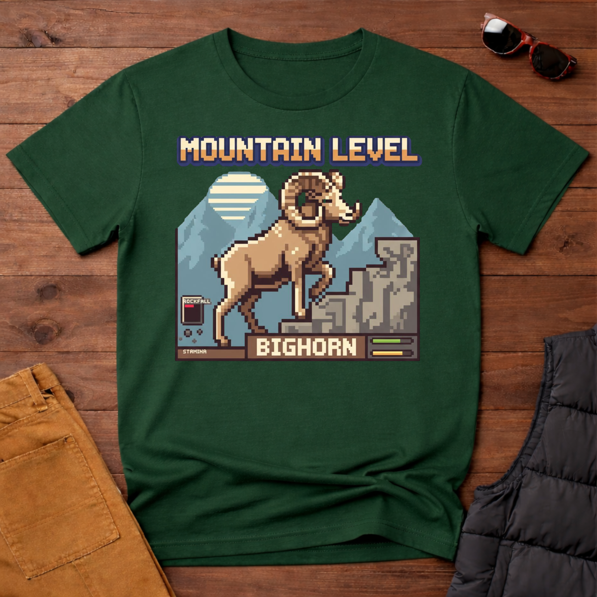 8-Bit Bighorn Mountain Level T-Shirt