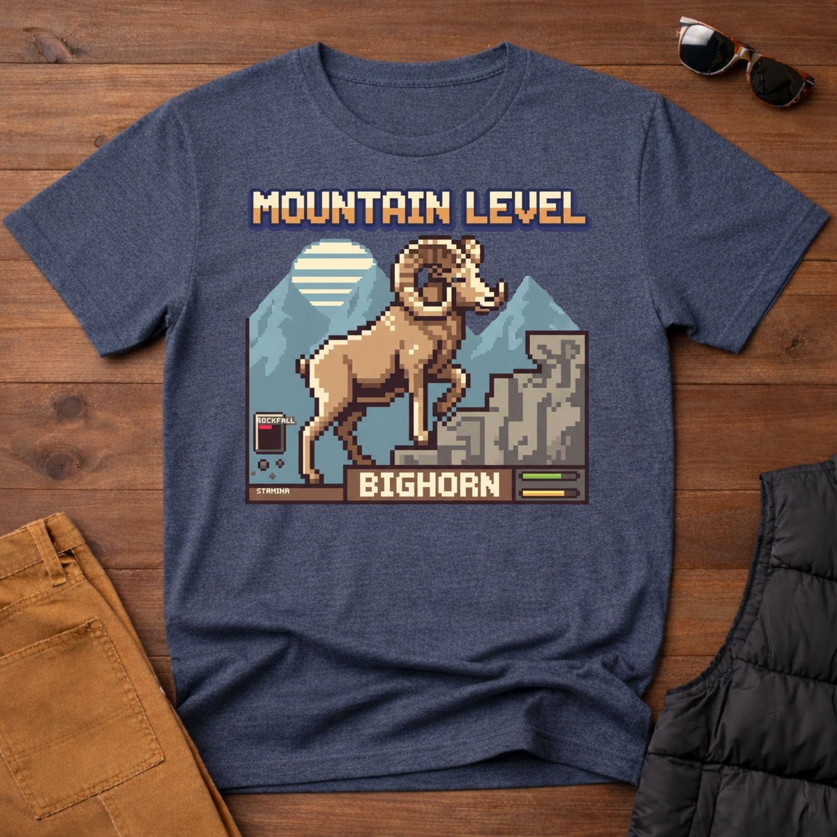8-Bit Bighorn Mountain Level T-Shirt