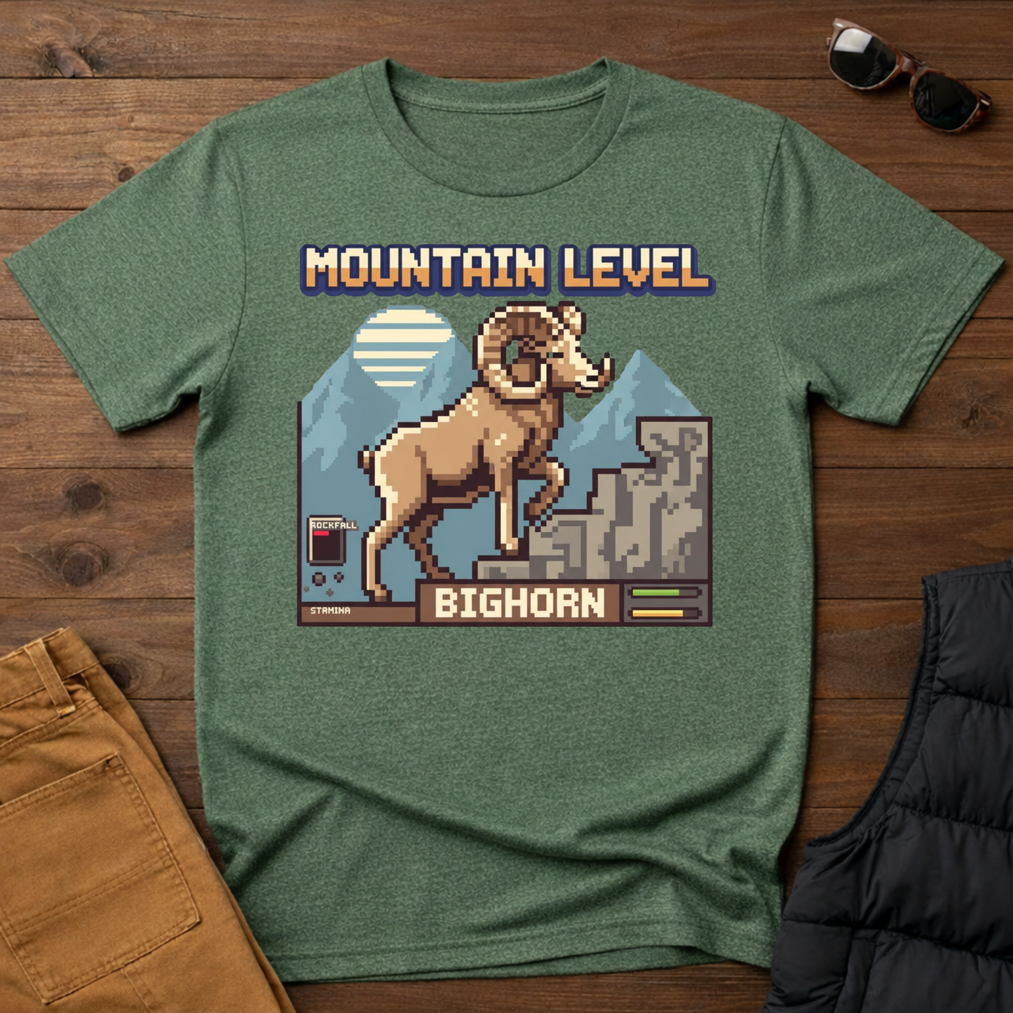 8-Bit Bighorn Mountain Level T-Shirt | Yampa Roots