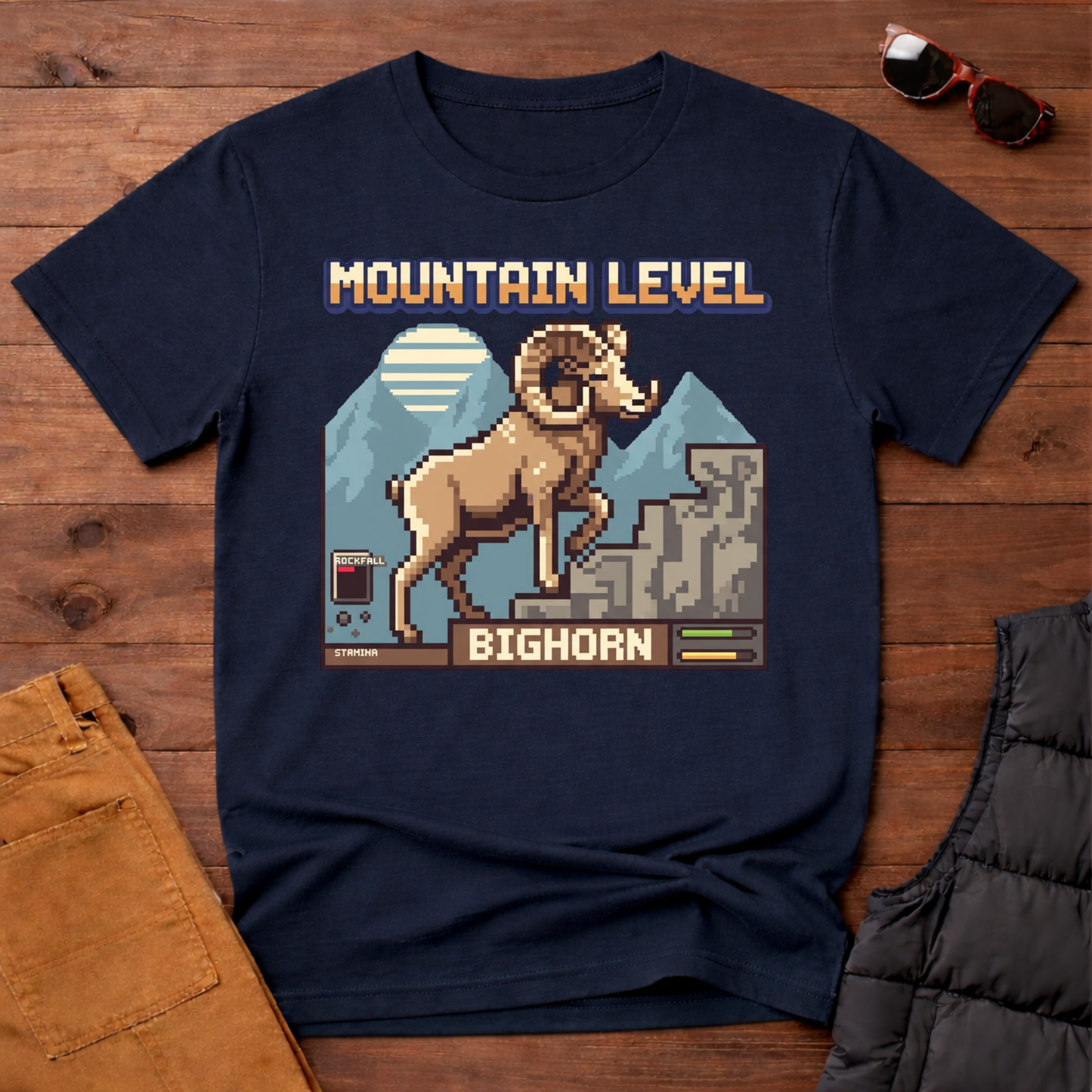 8-Bit Bighorn Mountain Level T-Shirt | Yampa Roots