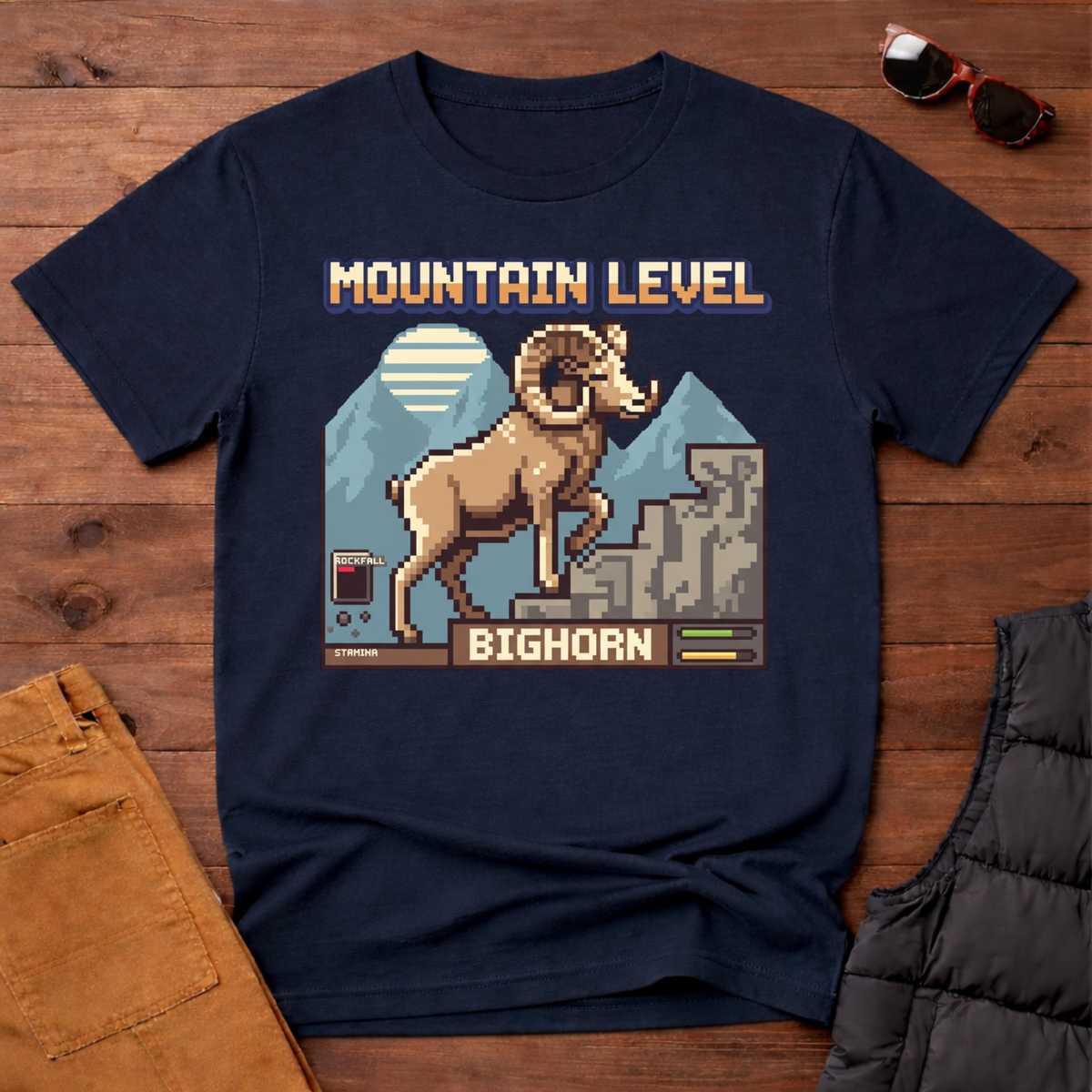 8-Bit Bighorn Mountain Level T-Shirt