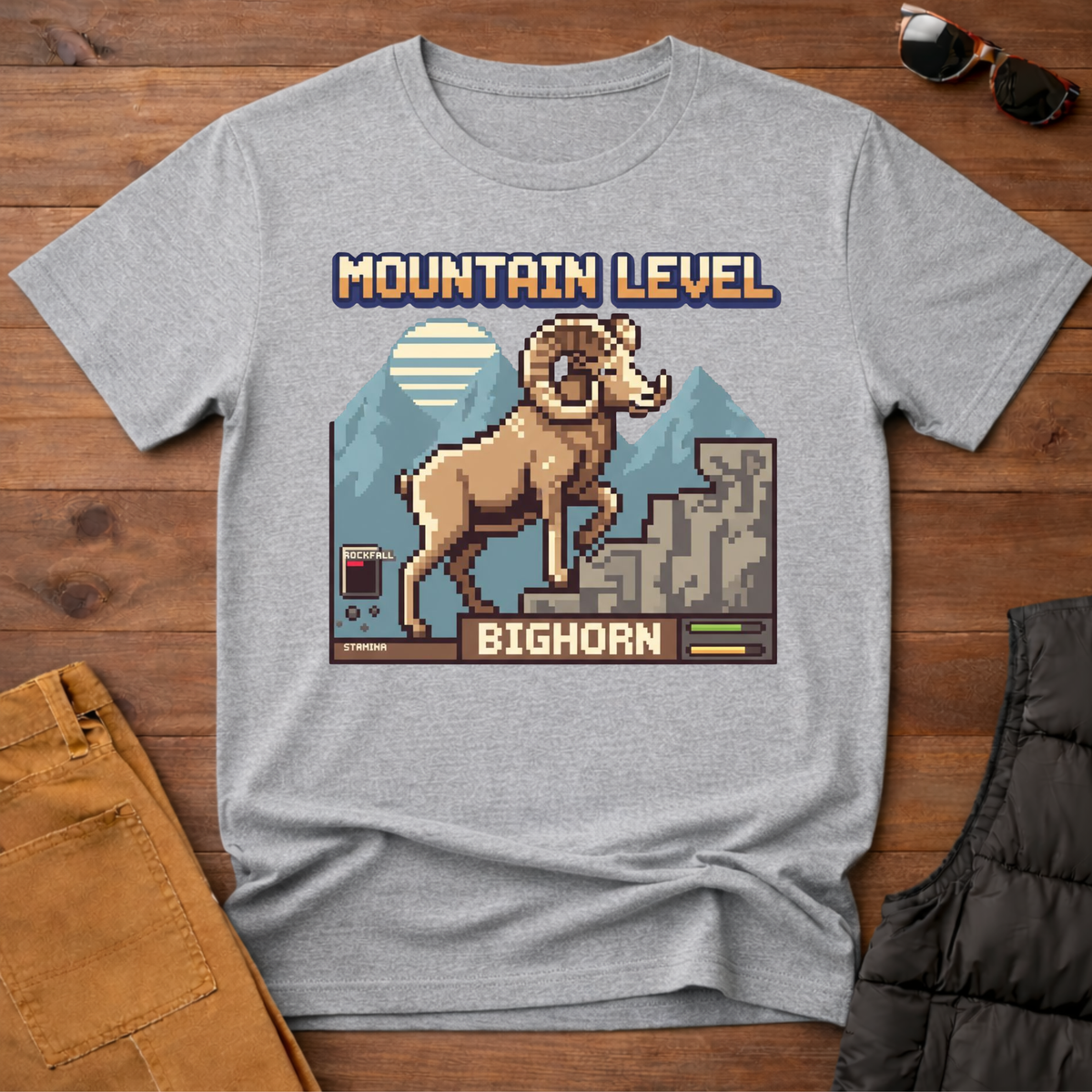 8-Bit Bighorn Mountain Level T-Shirt
