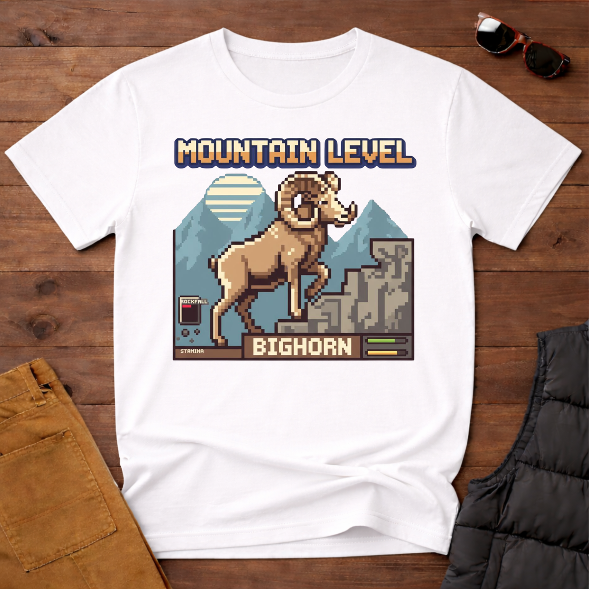 8-Bit Bighorn Mountain Level T-Shirt
