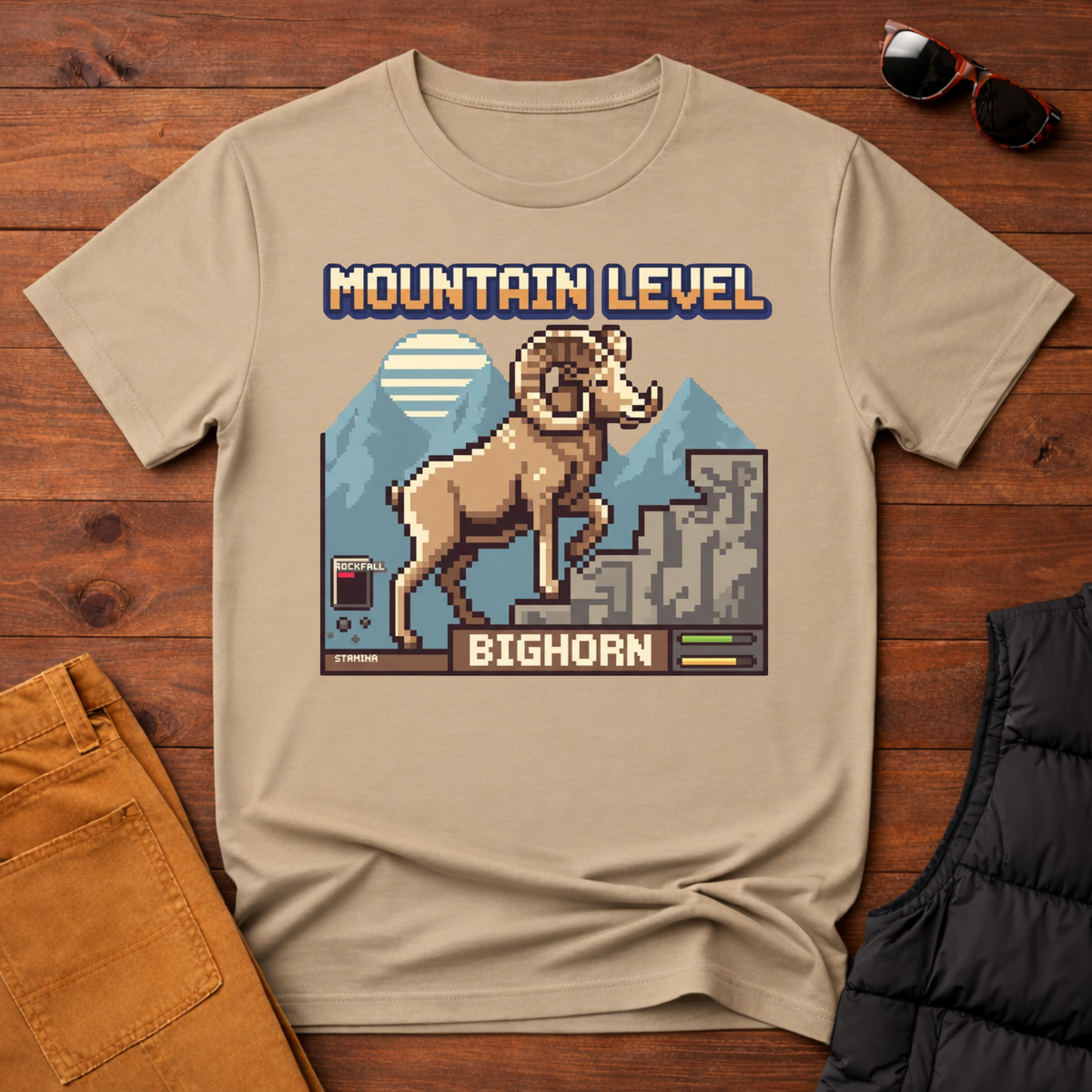 8-Bit Bighorn Mountain Level T-Shirt