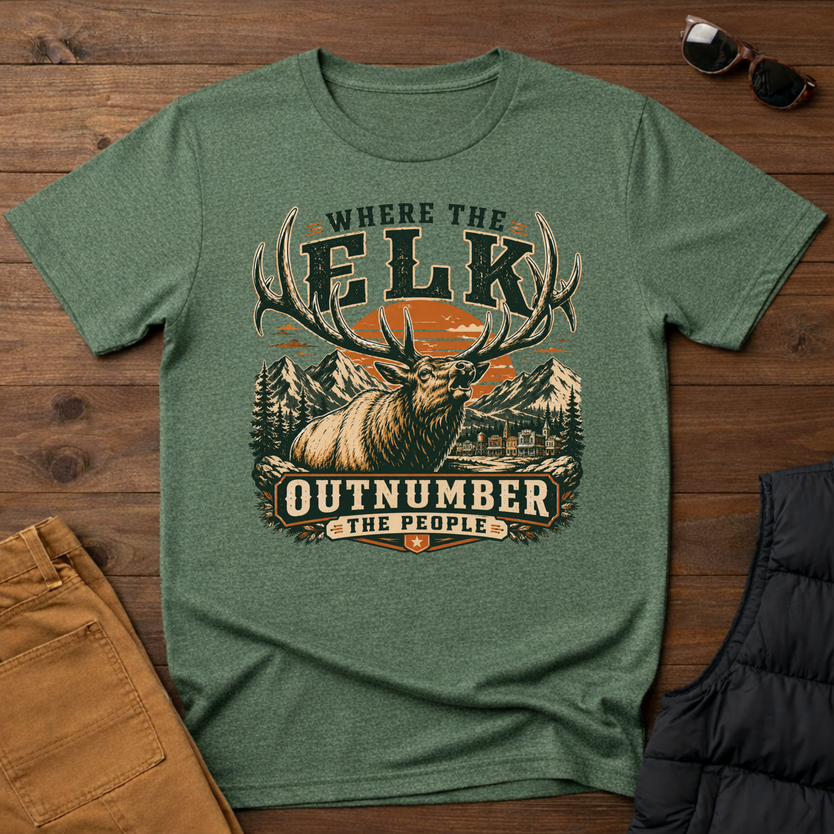 Where the Elk Outnumber the People T-Shirt