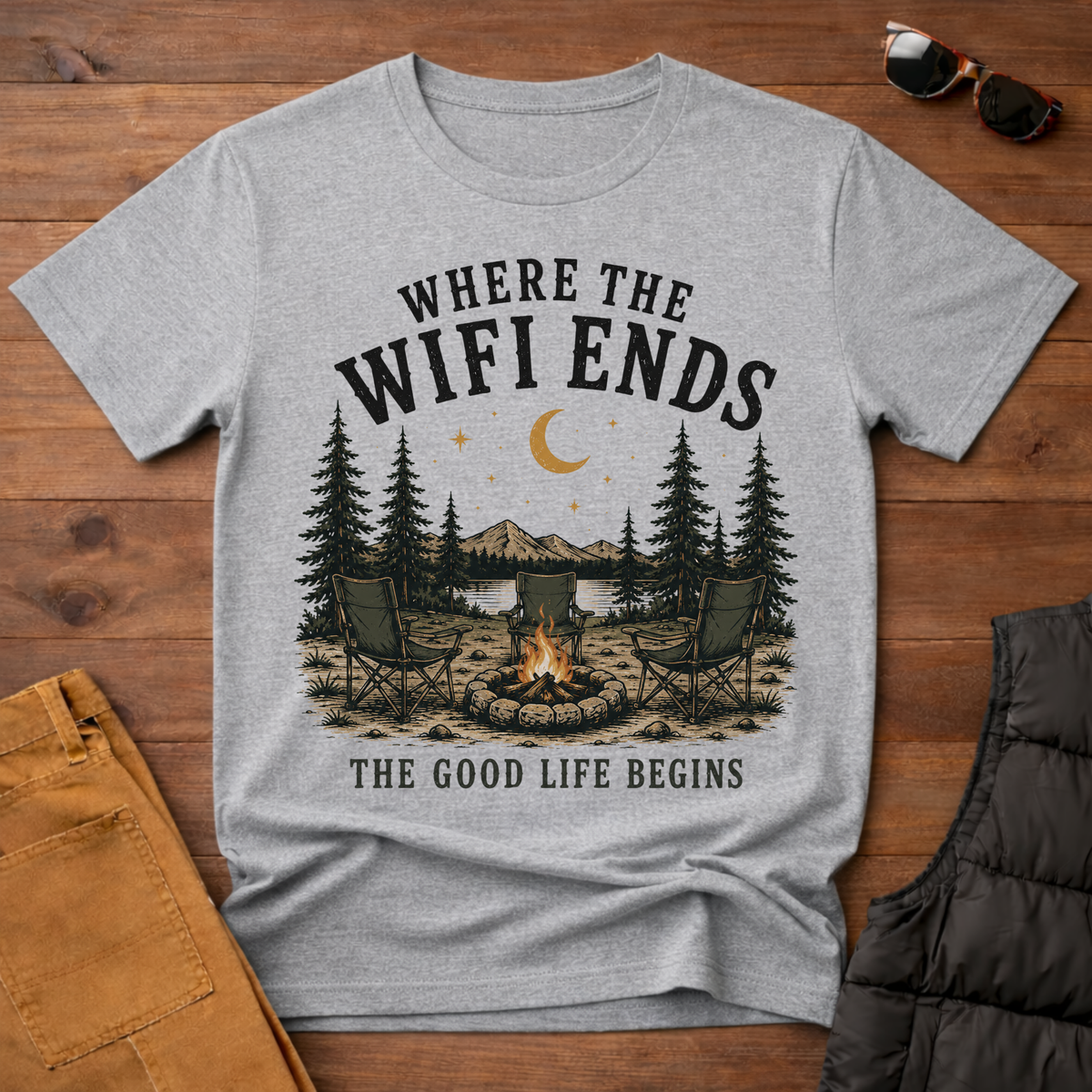 Where The WiFi Ends T-Shirt