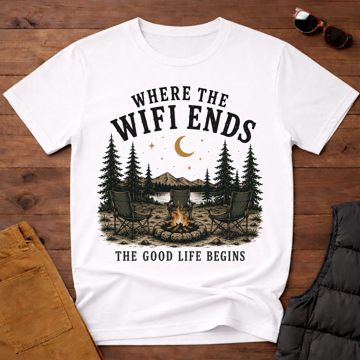 Where The WiFi Ends T-Shirt